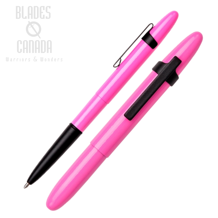 Fisher Space Pen Bullet Pen, Pink w/Matte Black Grip and Clip, FP400PKB-BCL